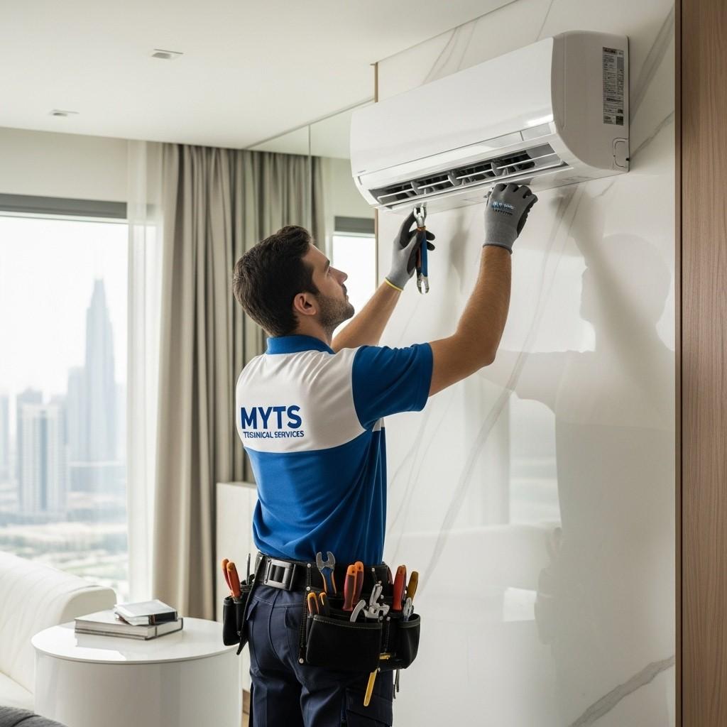 Professional AC installation service in Dubai for homes, villas, and offices by MYTS Technical Services