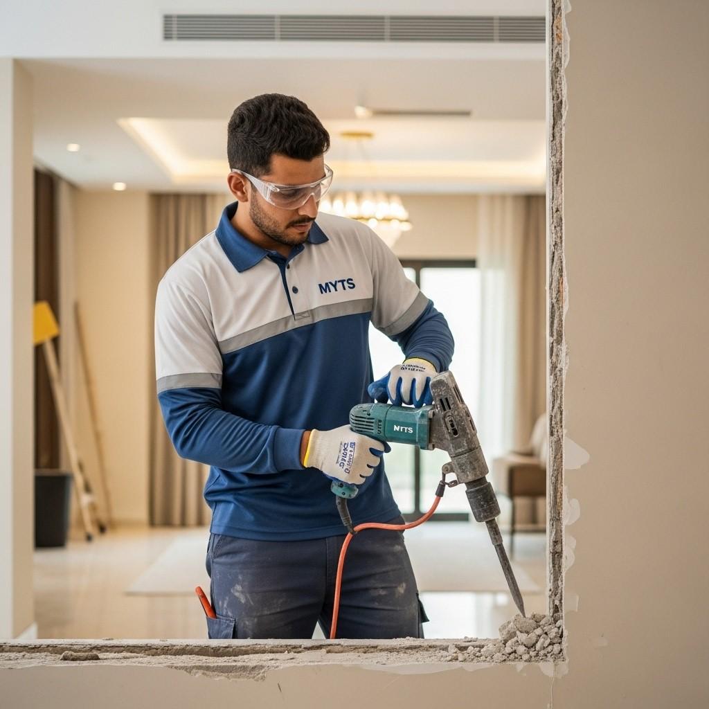 MYTS Demolishing Work in Dubai including controlled demolition, wall removal, and site clearance for residential and commercial properties