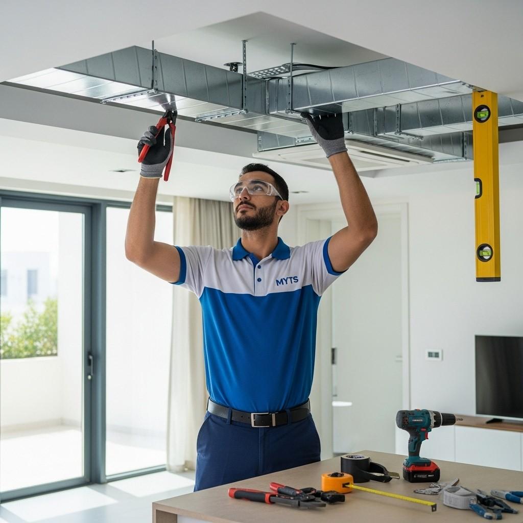 Professional AC ducting services in Dubai by MYTS Technical Services for homes and commercial HVAC systems