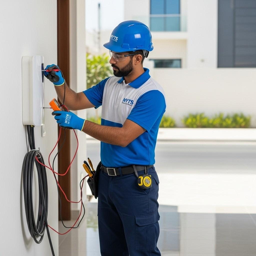 Expert Tesla charger installation services in Dubai by MYTS Technical Services for homes, offices, and commercial spaces.