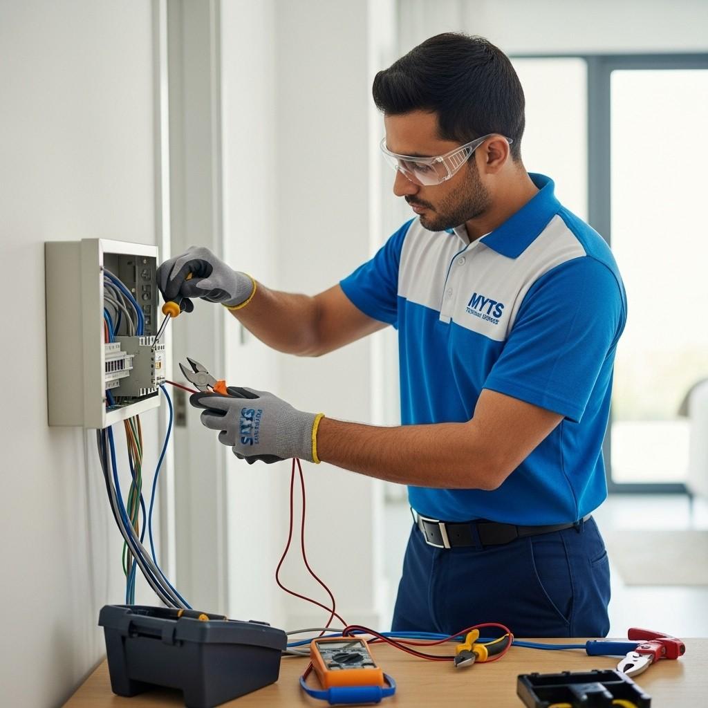 Professional electric work services in Dubai including wiring, lighting, switch installation, and repairs by MYTS Technical Services
