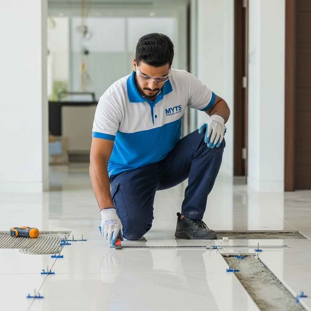 Professional tiling work services in Dubai by MYTS Technical Services