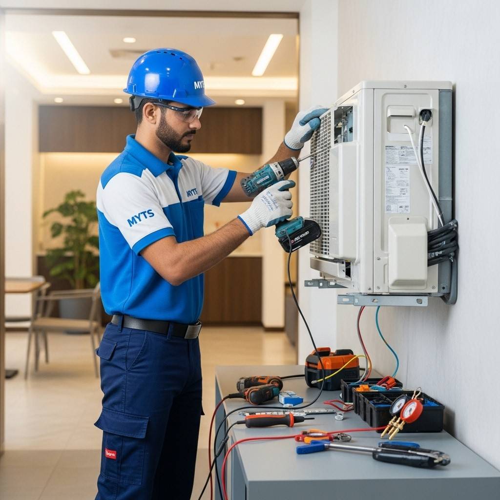 Commercial AC installation in Dubai by MYTS Technical Services for offices and buildings