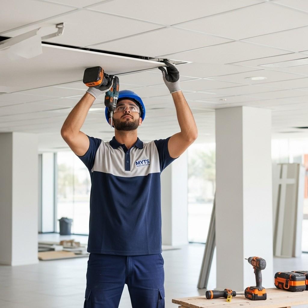 Commercial gypsum ceiling installations in Dubai by MYTS Technical Services