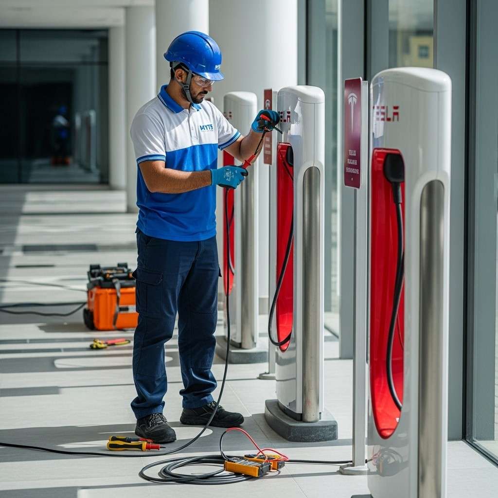 Commercial-Tesla-Charging-Solutions-in-Dubai-MYTS-Technical-Services