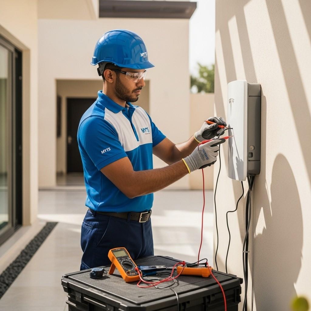 Professional Tesla charger installation and maintenance services in Dubai by MYTS Technical Services