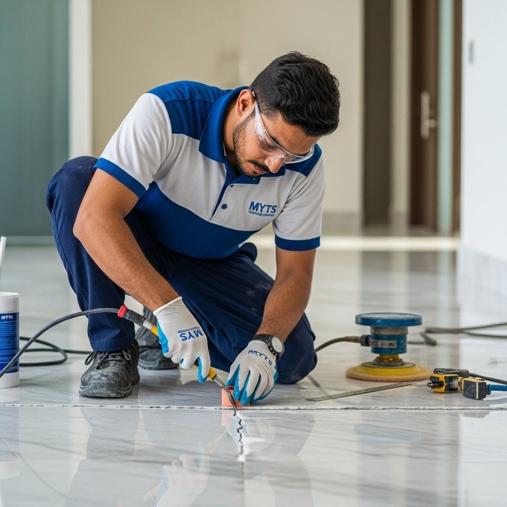 Professional marble repair and crack filling services in Dubai by MYTS Technical Services
