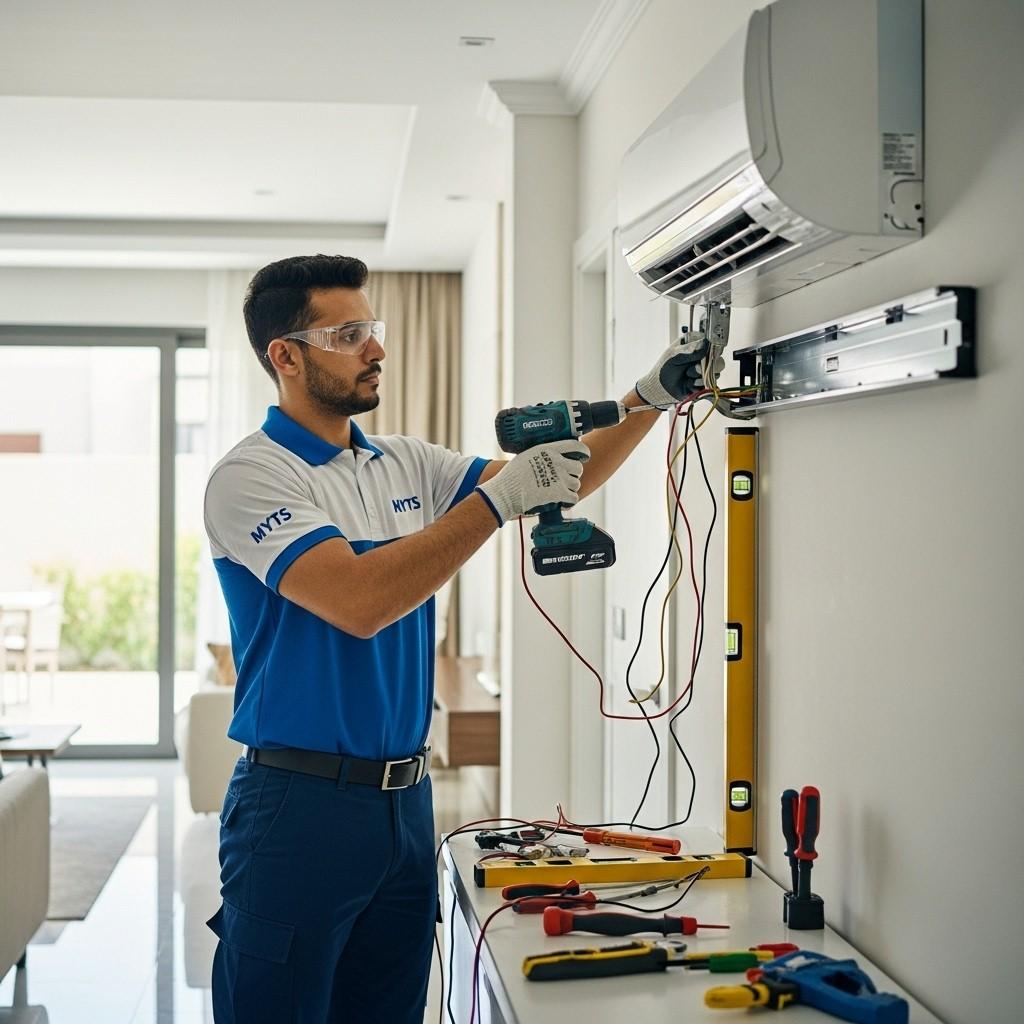 Residential AC installation in Dubai by MYTS Technical Services for villas and apartments