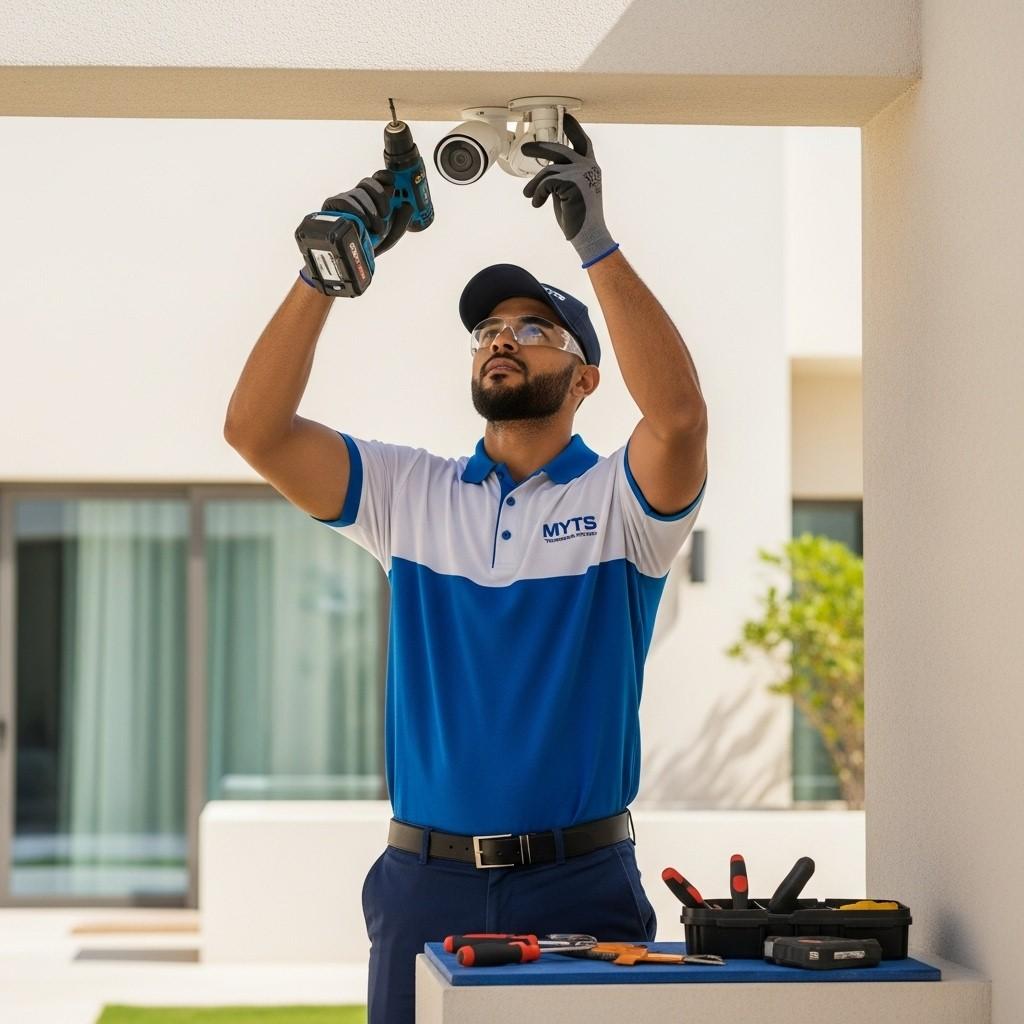 Residential CCTV security system installation in Dubai by MYTS Technical Services for villas, apartments, and homes.