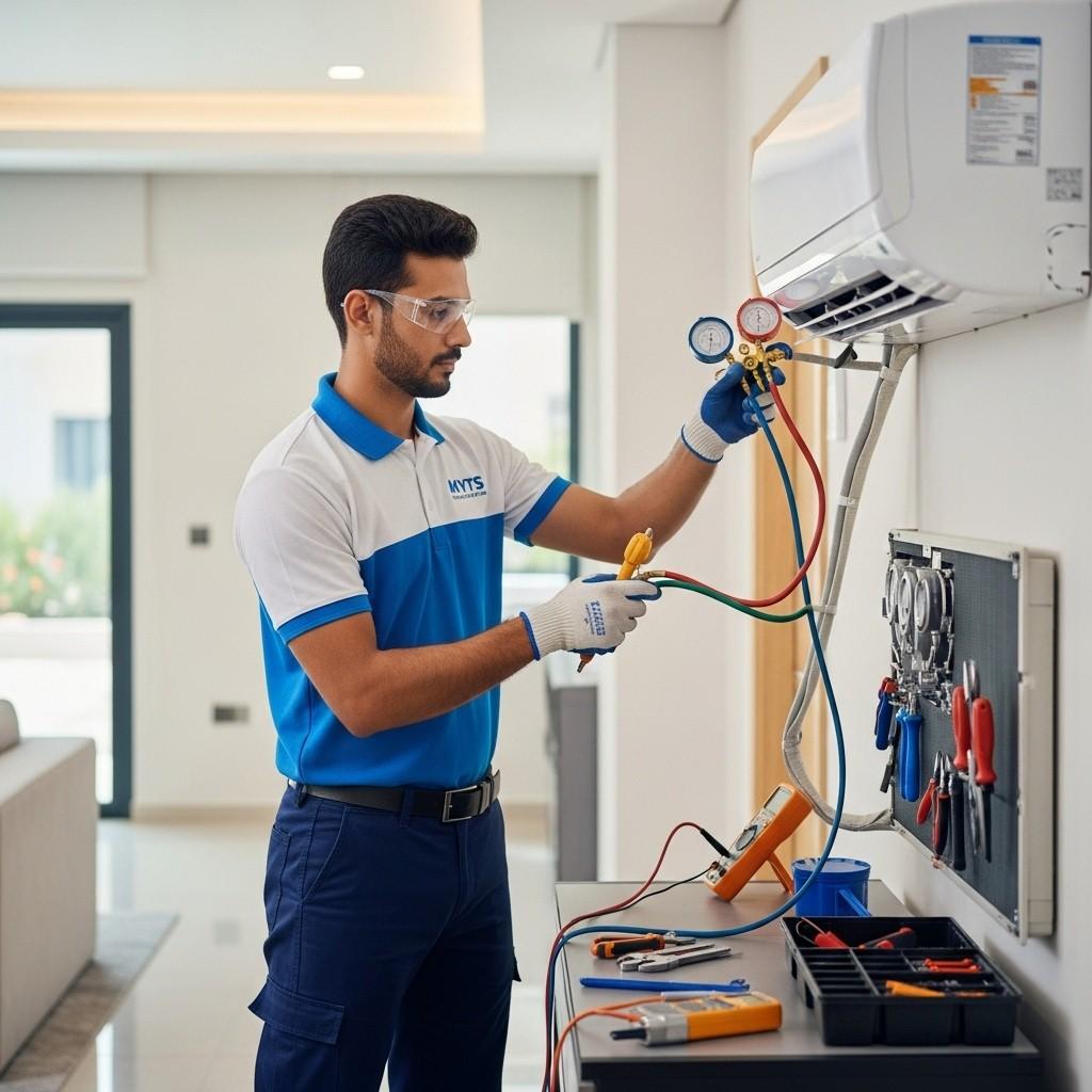 Split AC repair in Dubai by MYTS Technical Services for fast and reliable cooling solutions