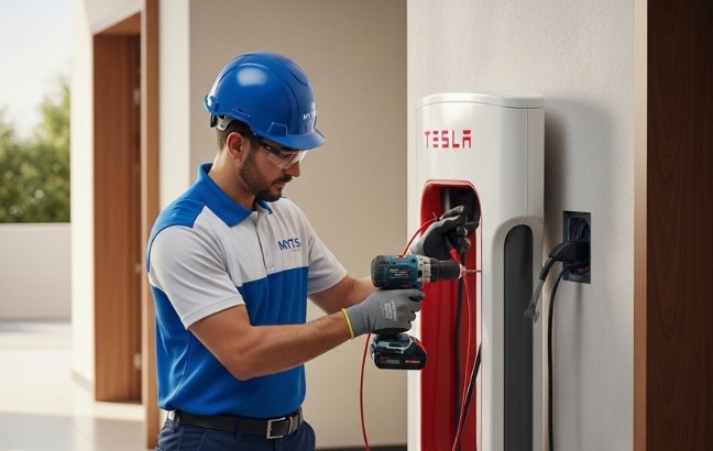 Expert Tesla charger installation services in Dubai by MYTS Technical Services