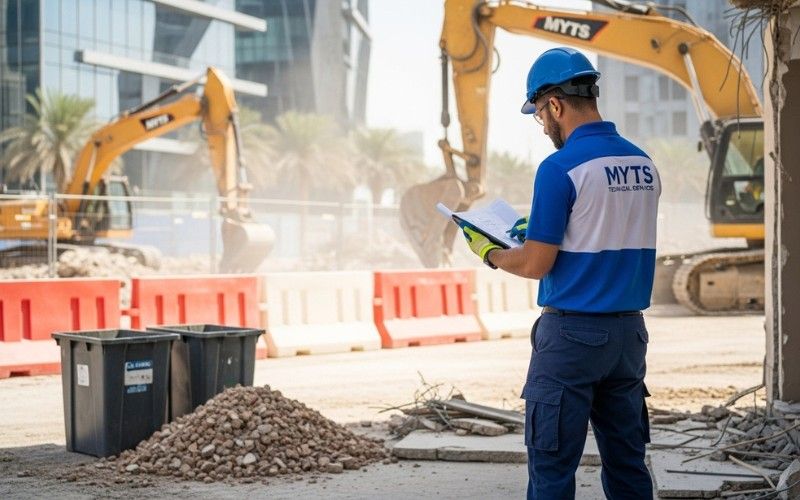 Licensed demolition company in Dubai safely demolishing a residential villa