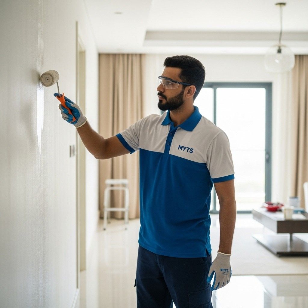 Office painting service in Dubai by MYTS Technical Services for commercial spaces