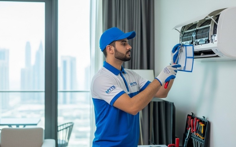 expert technician providing 24/7 AC maintenance service in Dubai