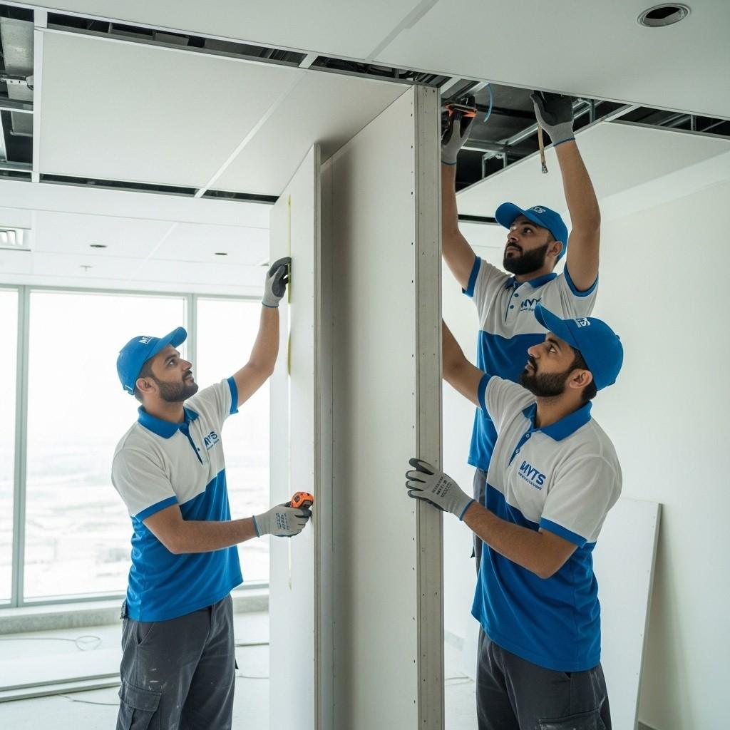 professional gypsum partition and ceiling work in Dubai