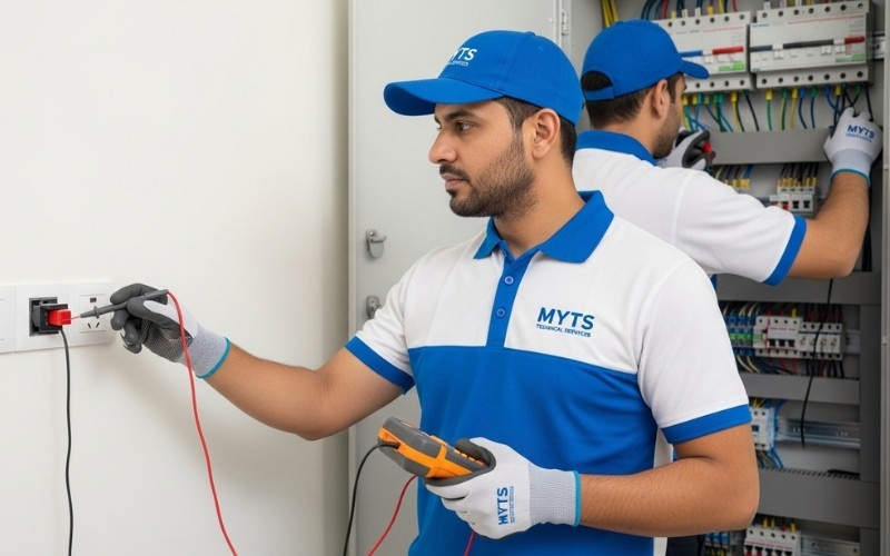 Professional Electrician in Dubai, UAE Licensed & Reliable Services 2 expert electrician in Dubai installing modern ceiling lights