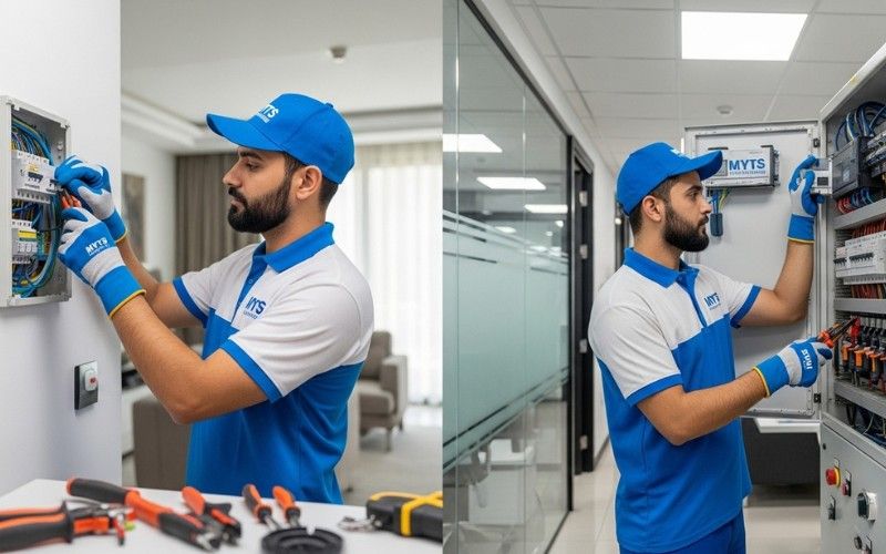 maintenance electrician in Dubai working in commercial building