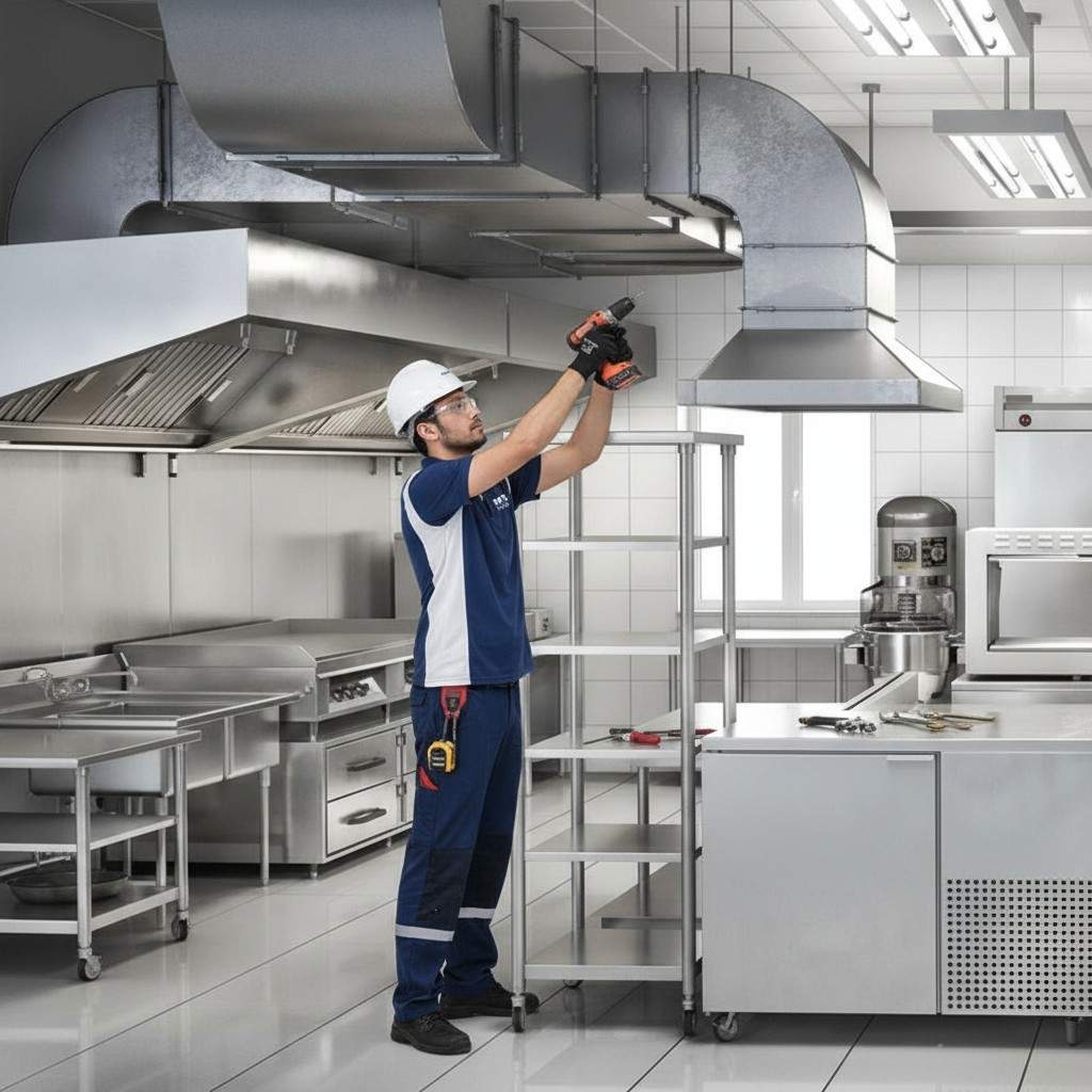 Professional kitchen exhaust hood duct installation in Dubai for commercial and residential kitchens