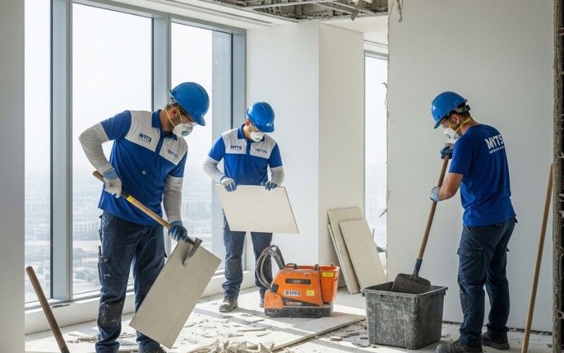 Residential Demolition Dubai Safe, Legal & Professional Services in UAE 1 Interior demolition of a residential building in Dubai with debris removal