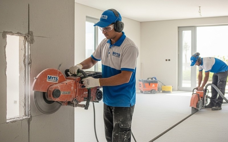 Concrete Cutting Dubai Safe, Precise & Professional Services in UAE 2 road concrete cutting in Dubai for infrastructure maintenance work