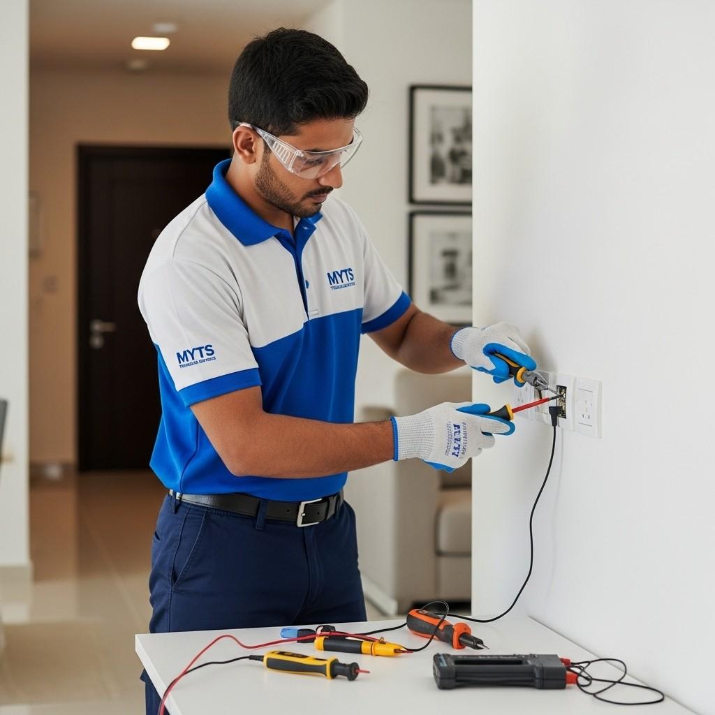 Socket replacement service by professional electricians in Dubai