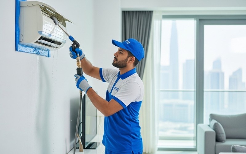 expert technician installing air conditioner in Dubai