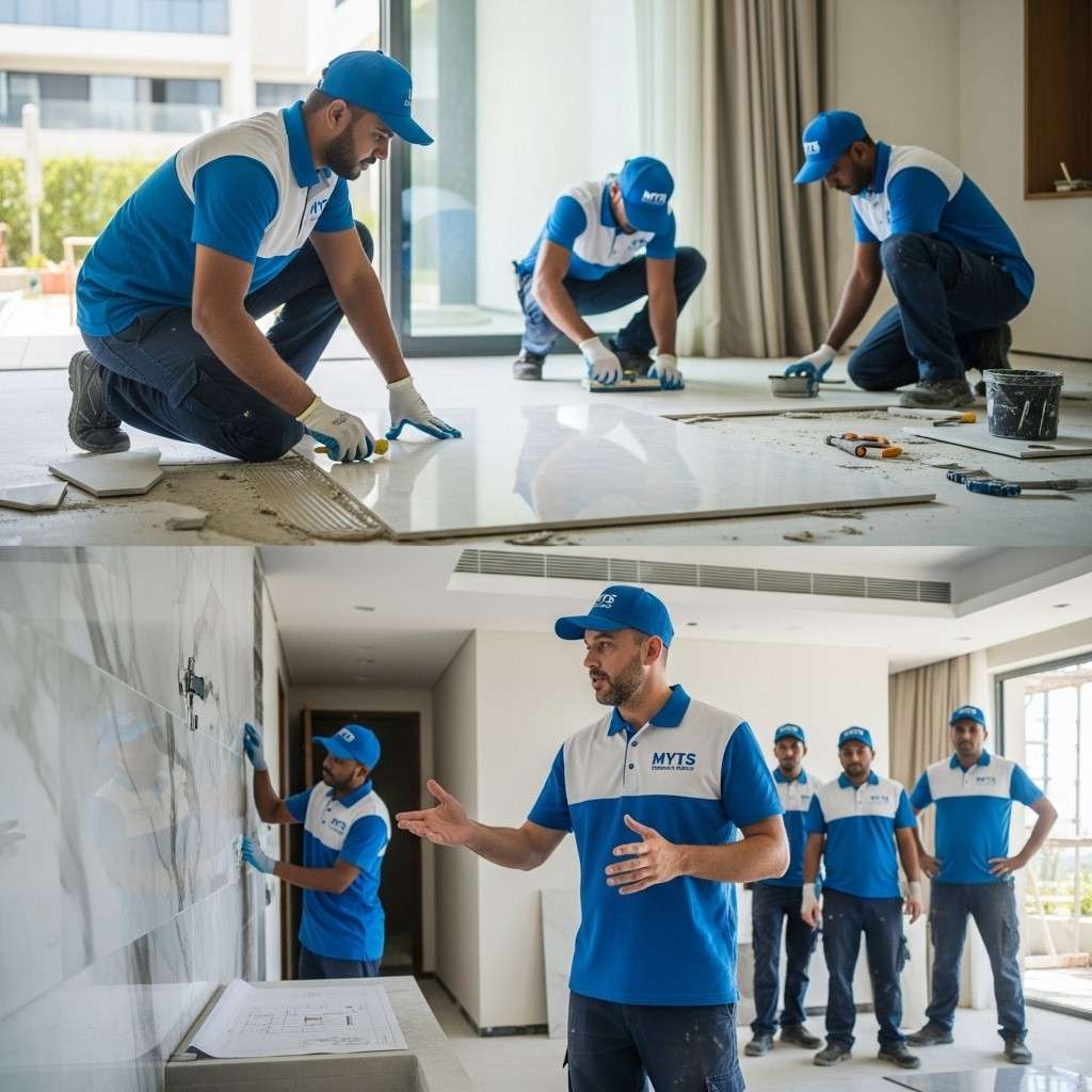 Professional tiling work services in Dubai by MYTS Technical Services