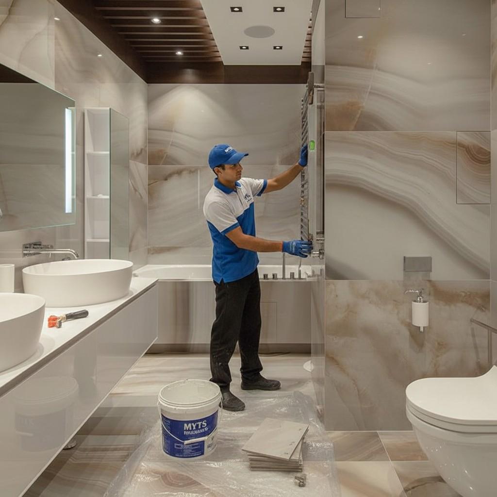 Bathroom tiling services in Dubai by MYTS Technical Services for homes and offices