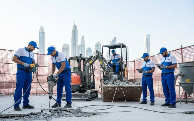 Best Demolition Contractors in Dubai: Safe & Professional Demolition Services 1 Skilled demolition technicians from top contractors in Dubai