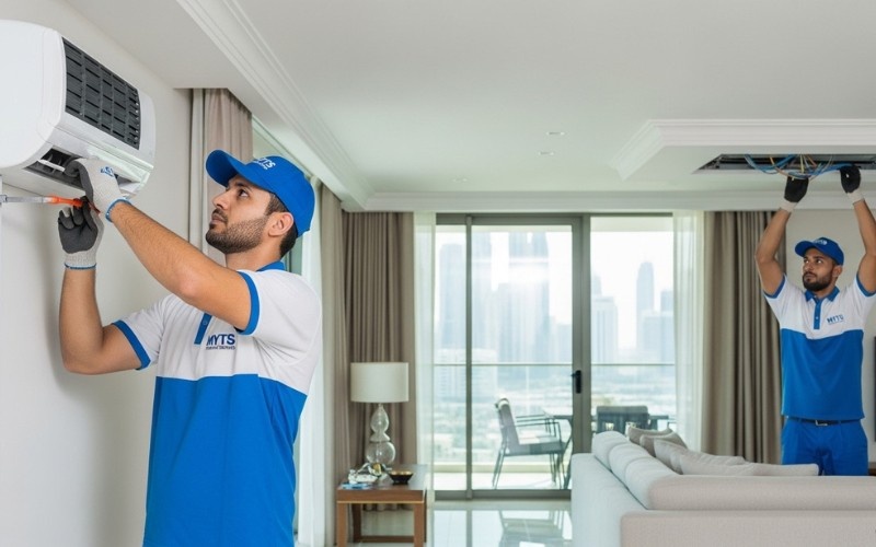 split and central residential AC installation services in Dubai