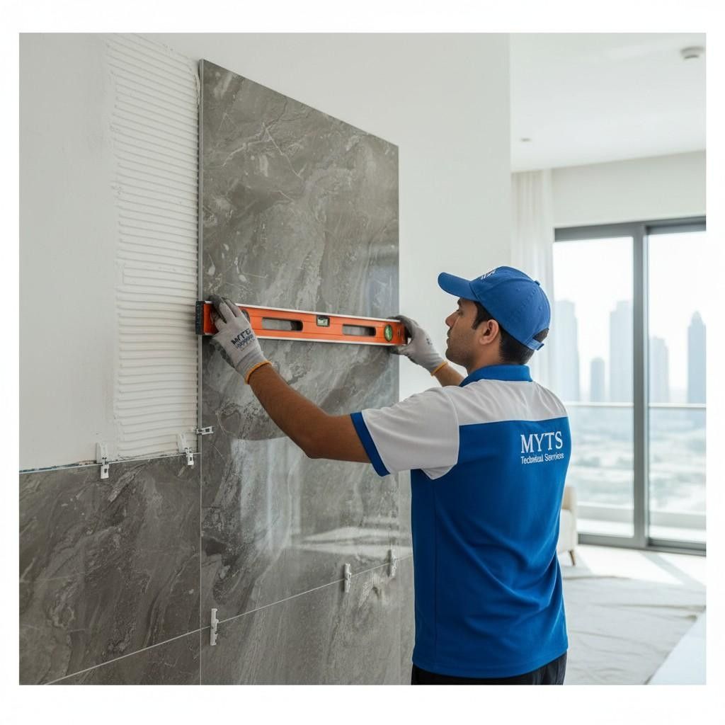 Wall tiling services in Dubai by MYTS Technical Services professional tile installation