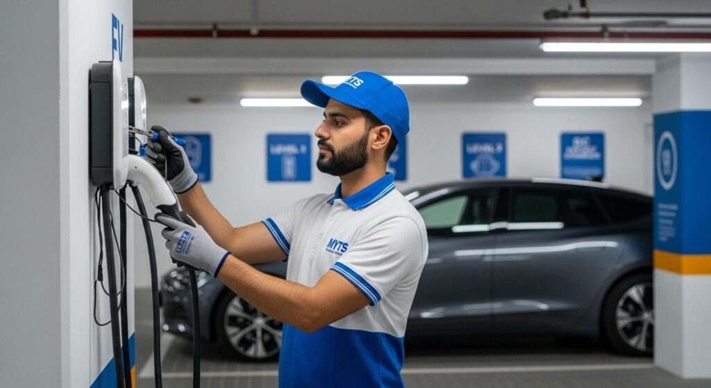 fast and safe EV charger installation in Dubai apartments
