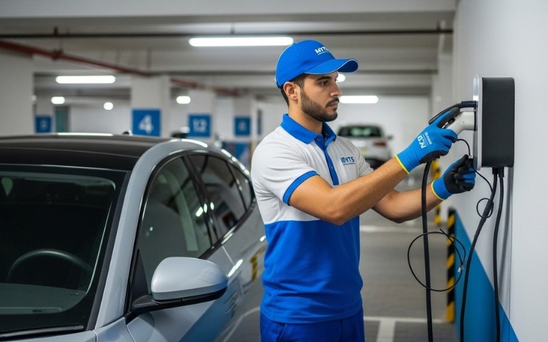 apartment EV charger installation Dubai for electric vehicles