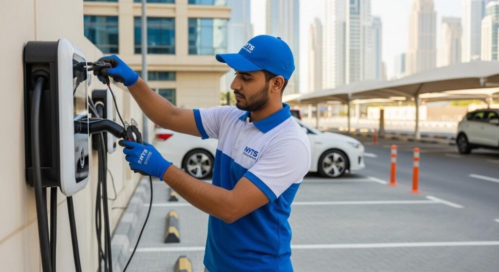 safe and efficient office EV charger installation Dubai service