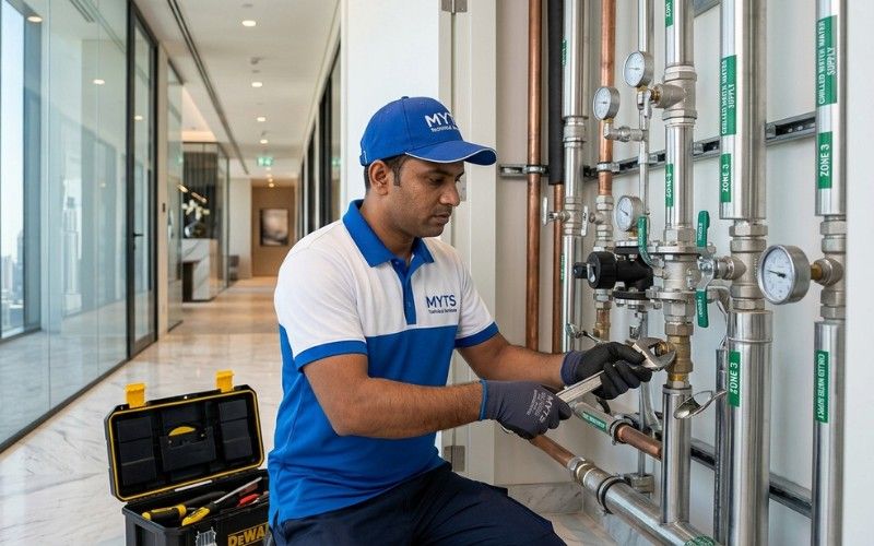 Professional commercial plumbing services in Dubai by MYTS Technical Services