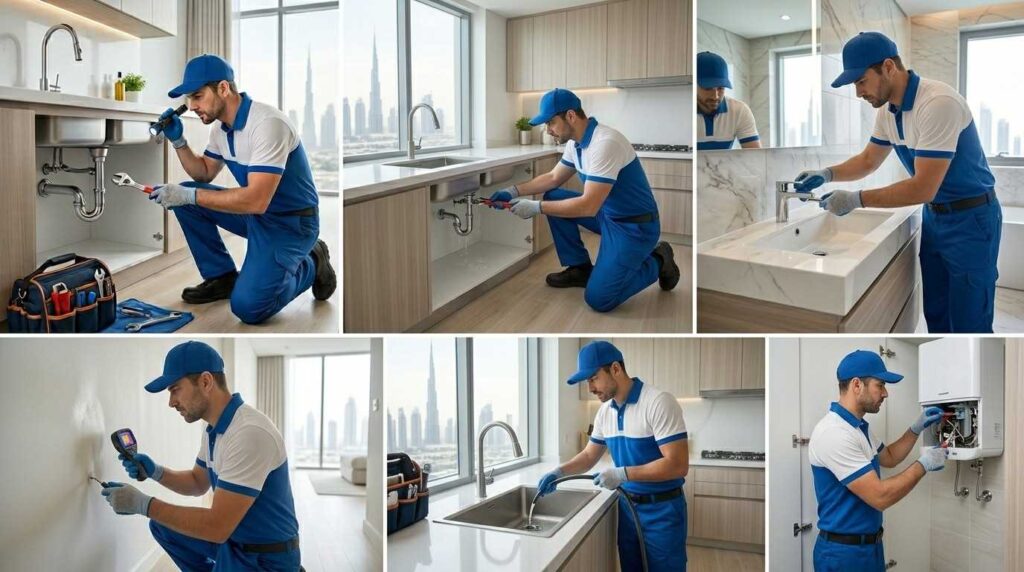 drain cleaning plumber removing blockage Dubai