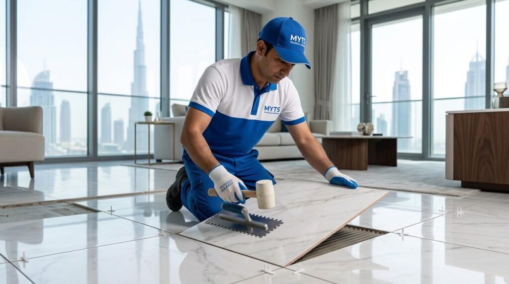 Professional Tiling Contractors Dubai Expert Tile Fixing Services 3 Kitchen backsplash and floor tile installation services in Dubai