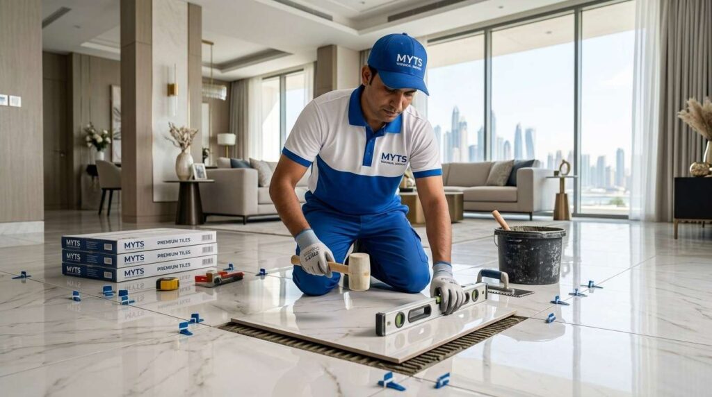 Kitchen backsplash and wall tile installation services in Dubai