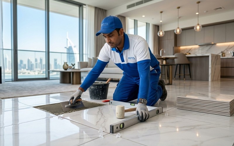 Expert floor and wall tiling services in Dubai by MYTS Technical Services