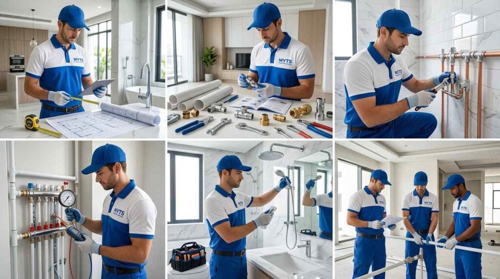 Water pipe installation and plumbing maintenance services in Dubai