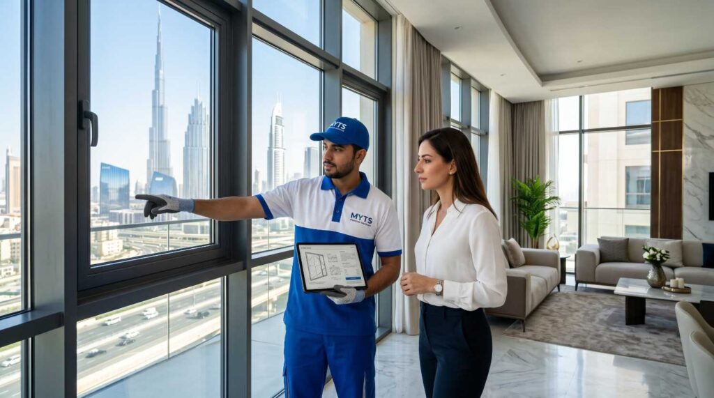 Luxury aluminium glass doors installed in Dubai villa exterior