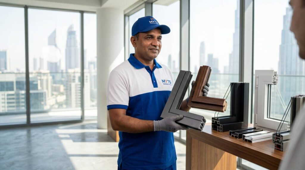 Aluminum Work in Dubai Professional Aluminum Fabrication and Installation Services 3 Modern aluminum shopfront installation work in Dubai retail store