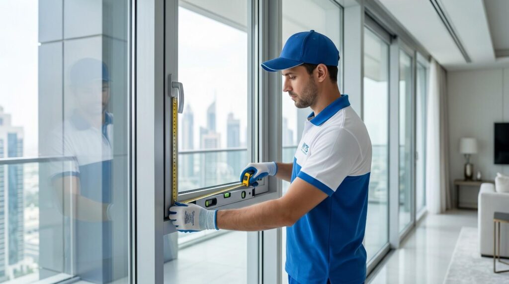 Custom made aluminium windows and doors manufacturing in Dubai workshop
