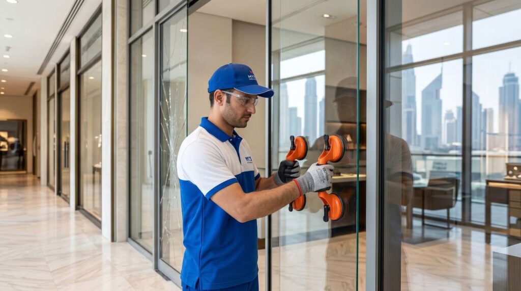 Glass Work in Dubai Modern, Safe & Custom Glass Solutions 3 Custom glass partitions and glass doors installed by glass work experts in Dubai