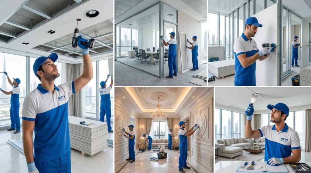 decorative gypsum ceiling design in luxury Dubai villa