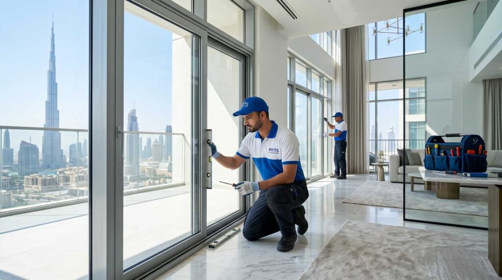 Office glass partition aluminum and glass work in Dubai