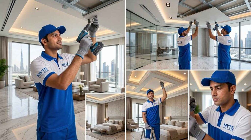Gypsum Ceiling Services in Dubai 3 Gypsum ceiling repair and installation services in Dubai