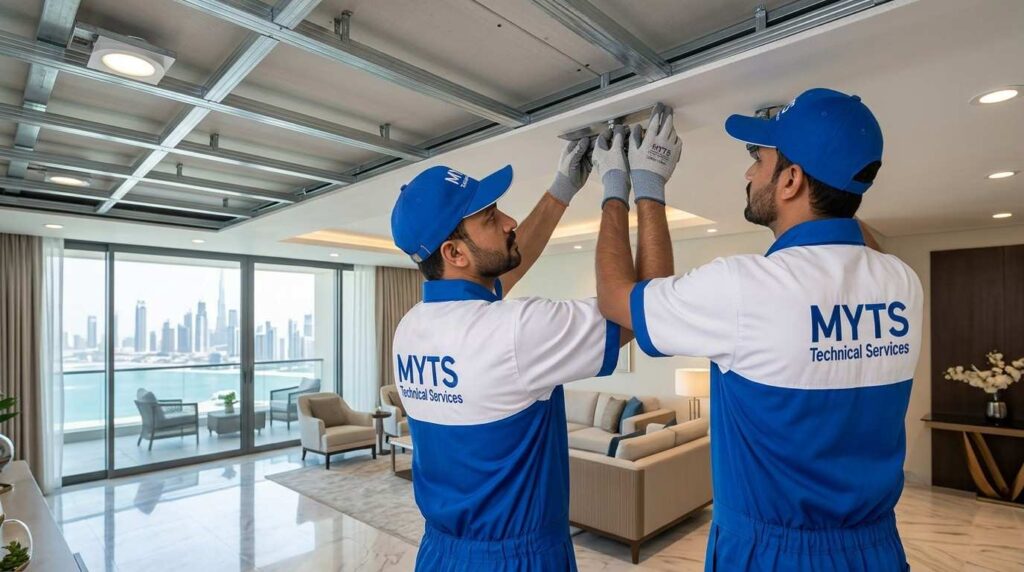 Gypsum Contractors in Dubai Professional Ceiling & Partition Services 2 Professional gypsum partition work completed by experienced gypsum contractors in Dubai.
