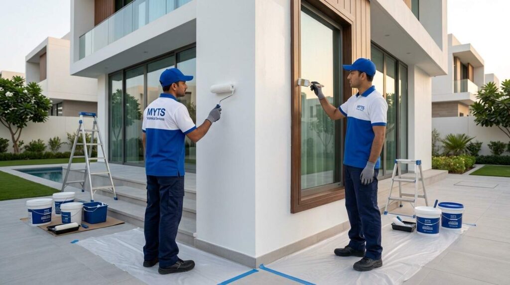 Villa Painting Service in Dubai 3 Skilled villa painters in Dubai providing quality painting services