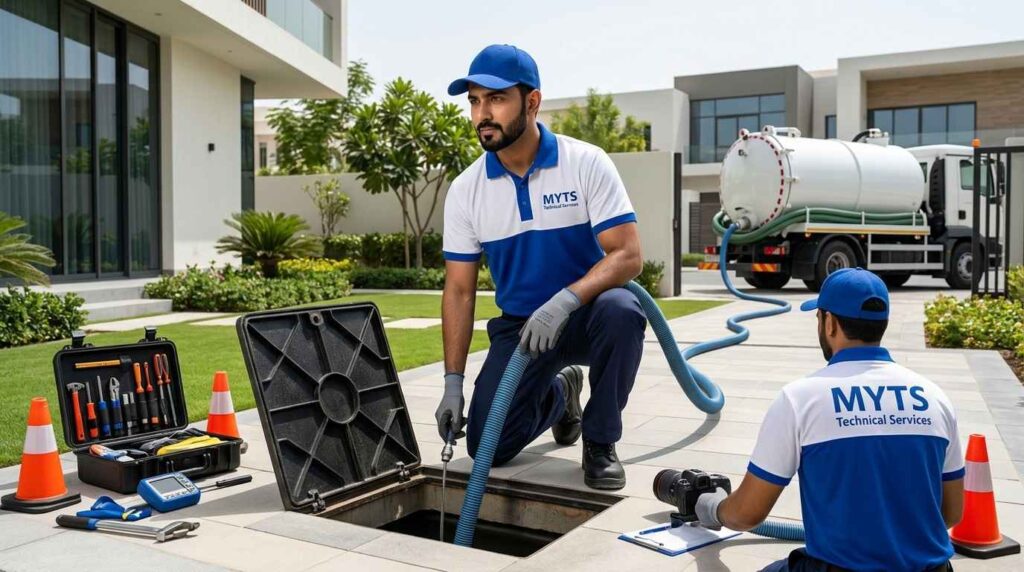 Septic Tank Cleaning Dubai Fast, Professional & Affordable Services 2 Residential septic tank cleaning service for a villa in Dubai